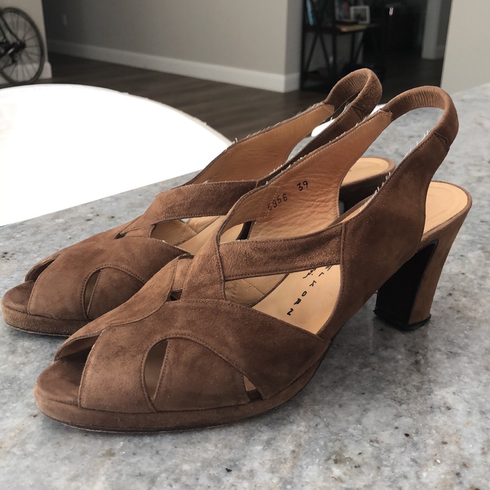 Vintage DIETER KUCKELKORN Special Edition Suede Slingback Heels - Picture 4 of 12